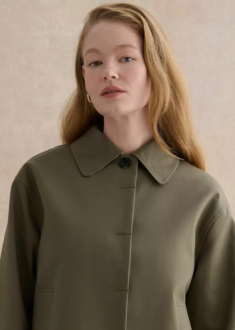 Frida Shower Resistant Trench Coat, Olive Green, hi-res