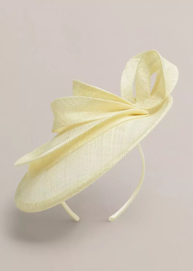 Elaine Fascinator, Pale Yellow, hi-res