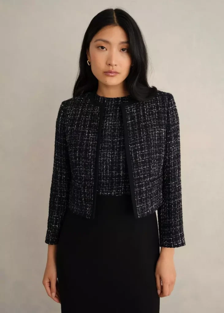 Petite Esme Match Black Jacket, Black White, hi-res