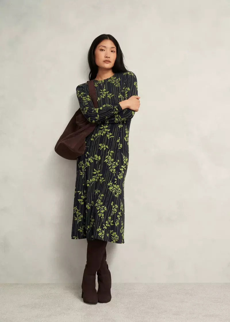 Alison Jersey Dress, Navy Green, hi-res