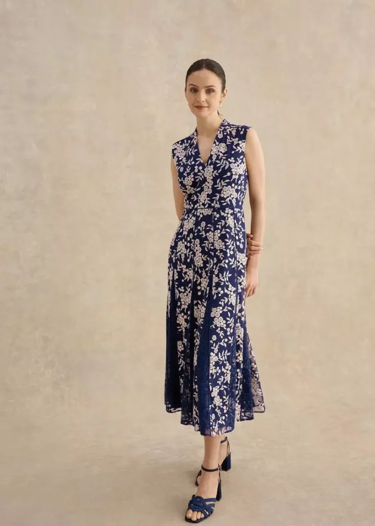 Petite Quin Embroidered Dress , Midnight Blush, hi-res