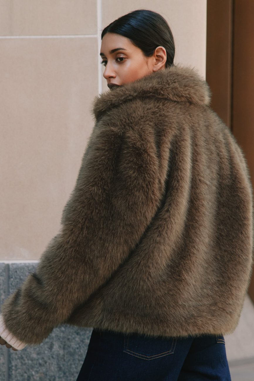 Brown Faux Fur Jacket